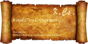 Kopácsi Csongor névjegykártya